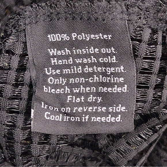 LARGE ROCK AND REPUBLIC BLACK GOLD SHIMMER MESH TOP GOTH PUNK BIKER - Picture 11 of 11